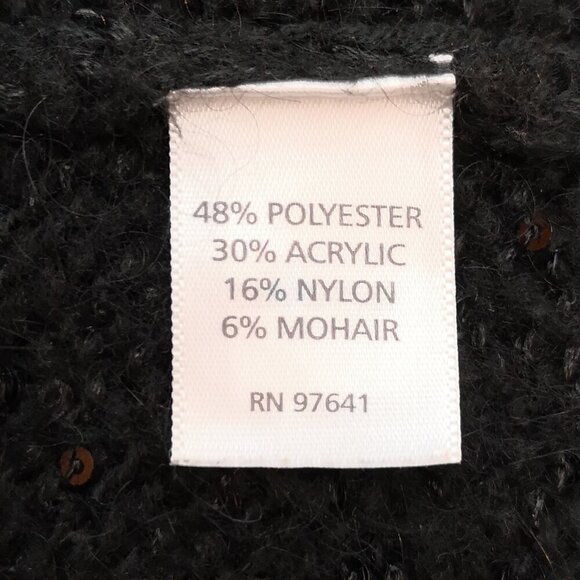 J. Jill Ladies Black with Sequins Size Large Petite Open Cardigan - Picture 4 of 9